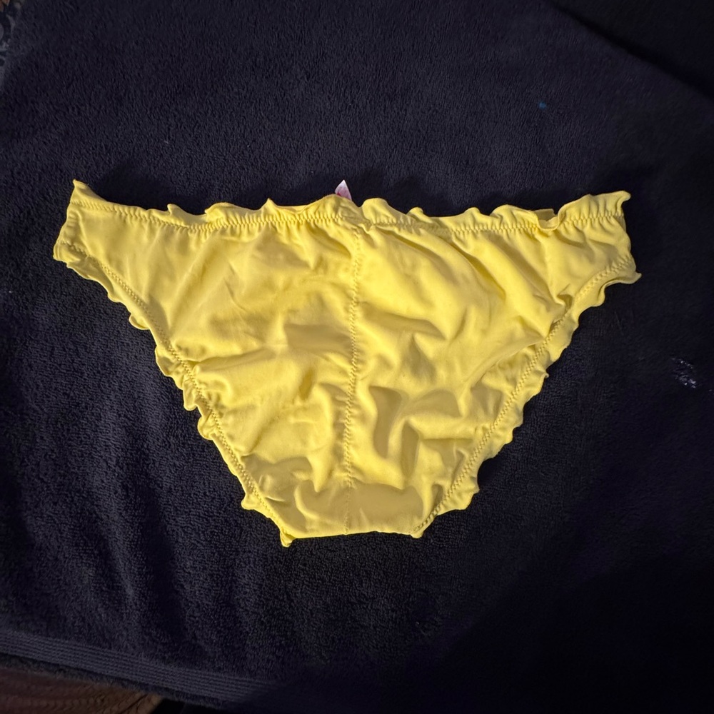 Yellow Ruffled Bikini Bottoms